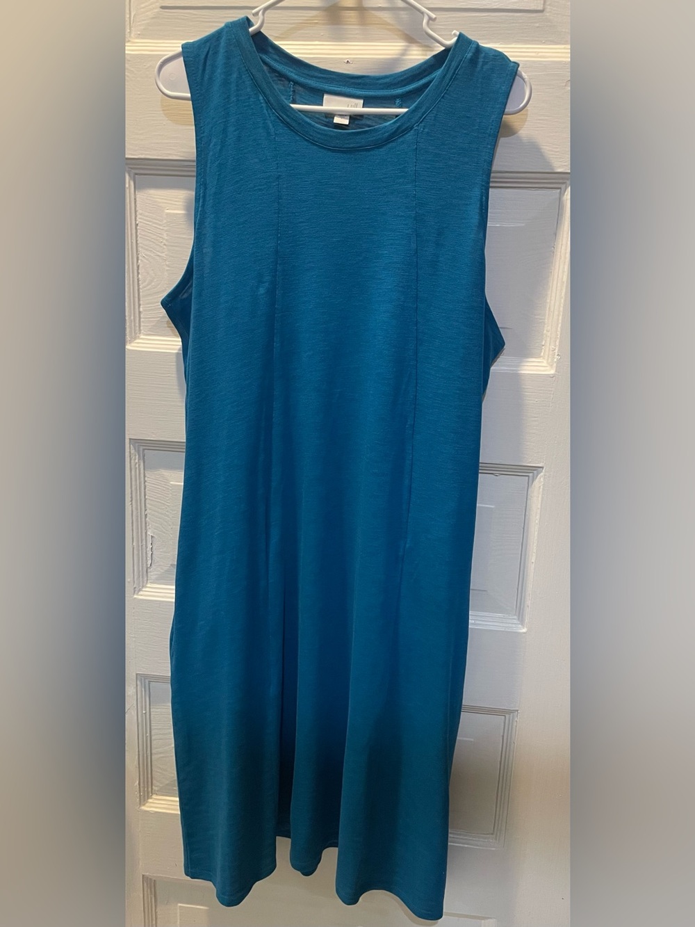 J Jill Cotton Blend Sleeveless Teal Midi Dress, Size Large